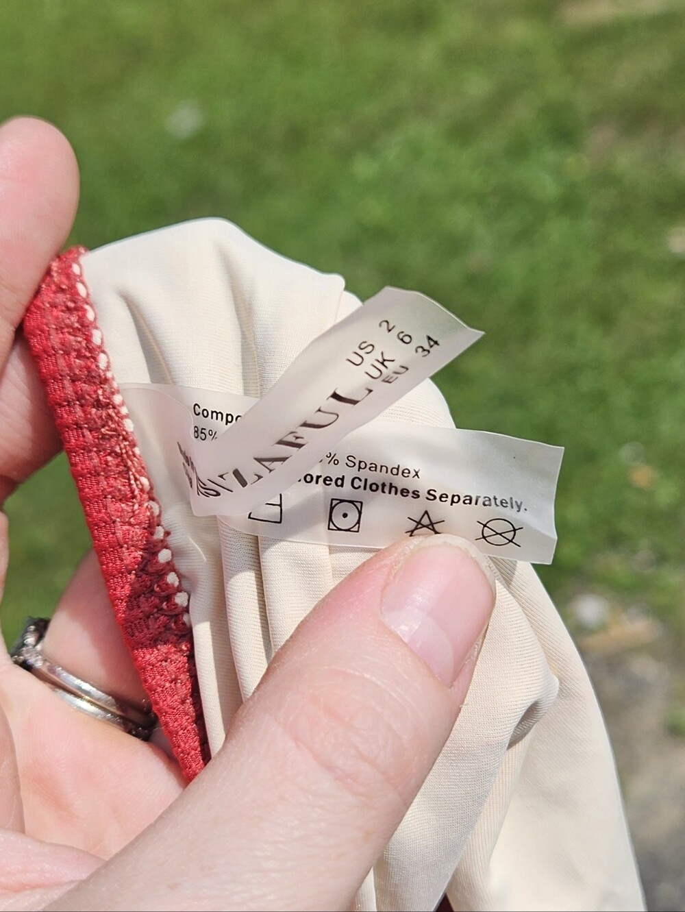 Zaful Ribbed Bikini Bottom — Rust Red - Picture 2 of 3